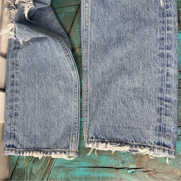 Agolde 90's Mid Rise Loose Fit Size 24 Distressed Baggy 100% Cotton Button Fly - Picture 15 of 16